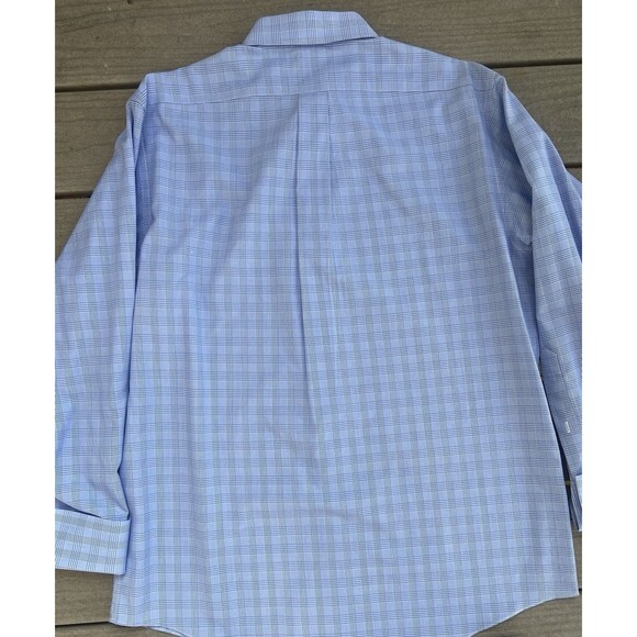 Brooks Brothers Supima Cotton French Cuff Dress Shirt Blue Micro Check 16.5-34 - Picture 12 of 13